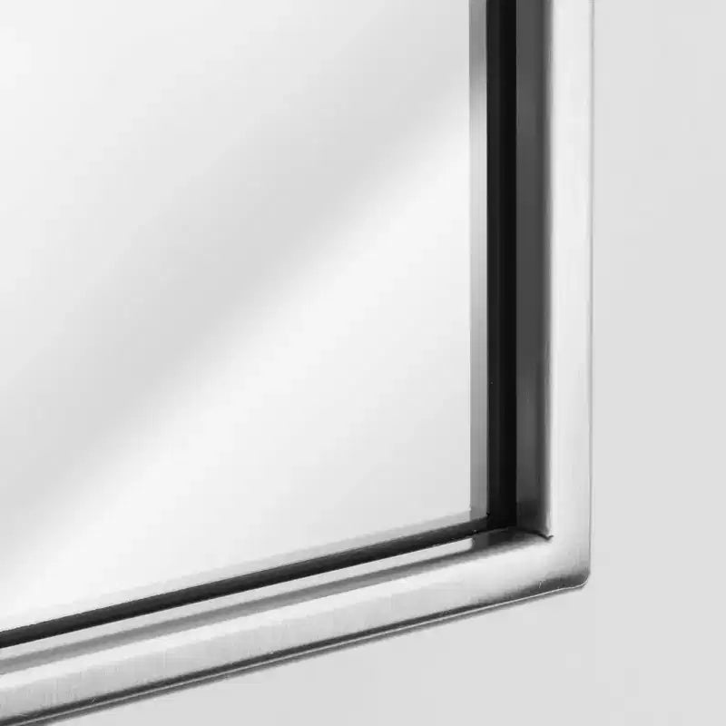 Specchio da parete rettangolare 56 x 86 cm con cornice in metallo nichel spazzolato