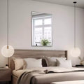 Specchio da parete rettangolare 56 x 86 cm con cornice in metallo nichel spazzolato