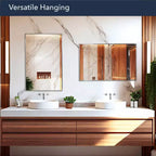 Specchio da parete rettangolare 56 x 86 cm con cornice in metallo nichel spazzolato