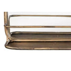 Specchio con cornice in ottone con mensola - Storied Home