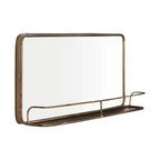 Specchio con cornice in ottone con mensola - Storied Home