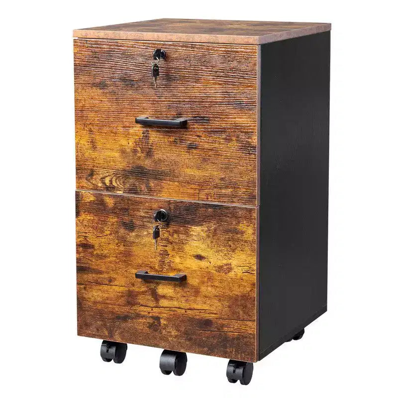 Classificatore verticale Karl Home a 2 cassetti, in MDF marrone, larghezza 40 cm