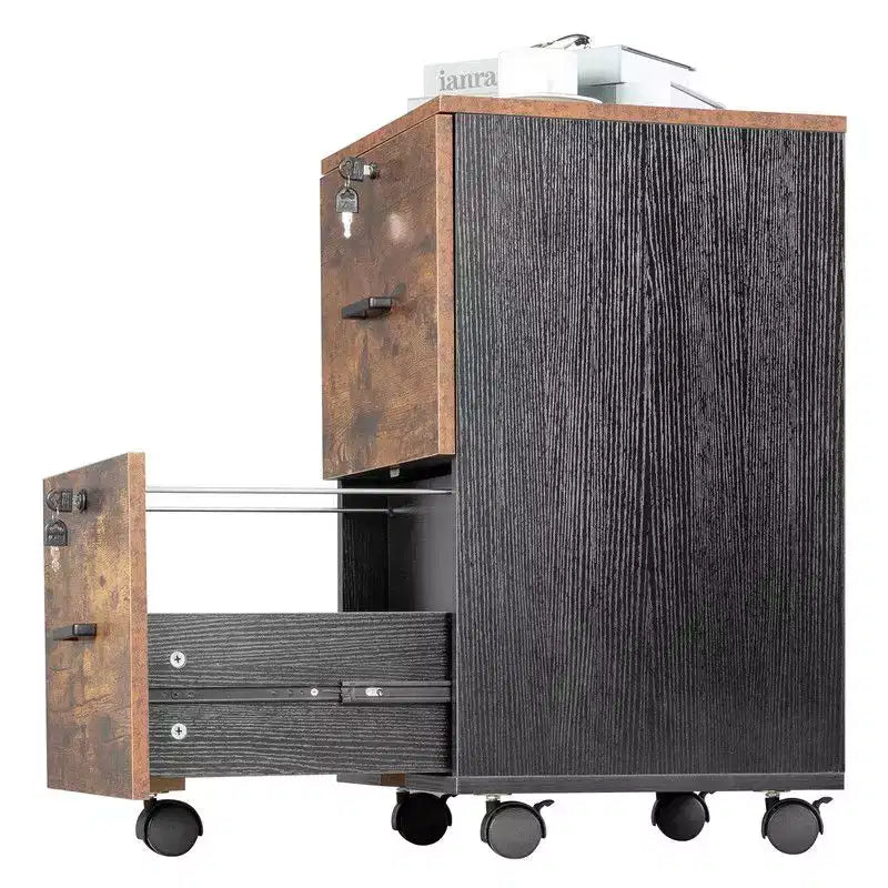 Classificatore verticale Karl Home a 2 cassetti, in MDF marrone, larghezza 40 cm