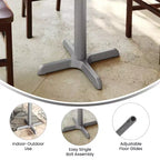 Base a X per tavolo commerciale 22'' x 22'' con colonna alta 3''