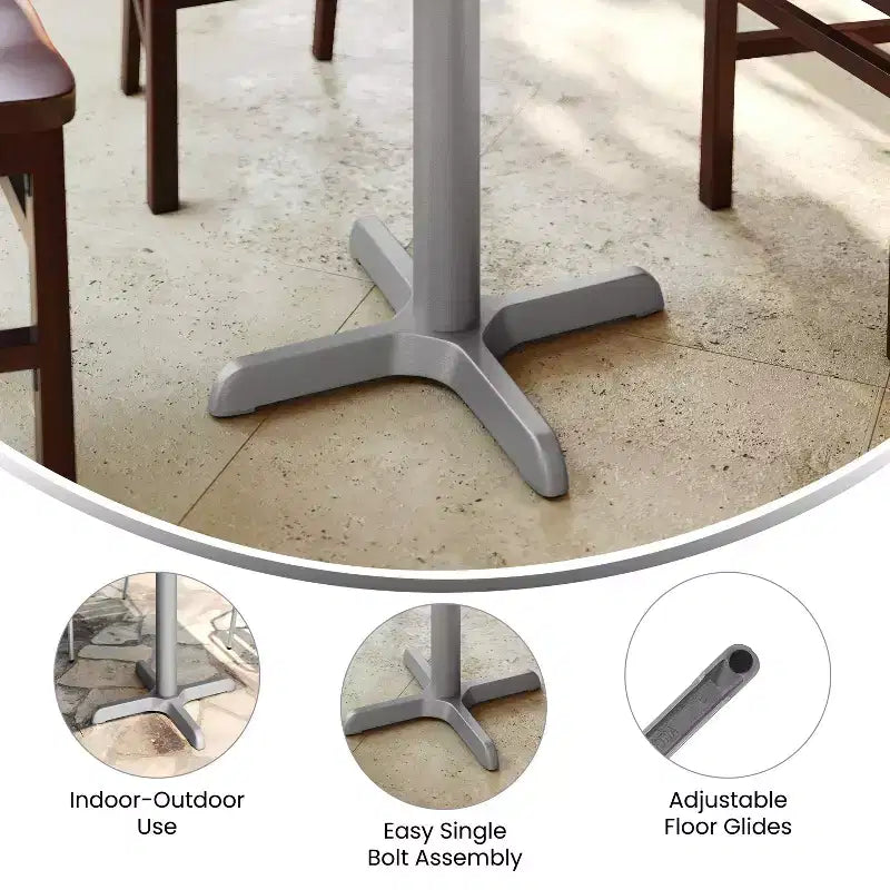 Base a X per tavolo commerciale 22'' x 22'' con colonna alta 3''
