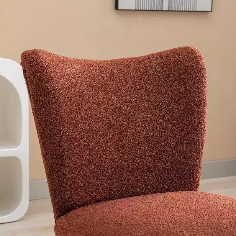 Moderna poltrona senza braccioli con gambe in legno – Sedia laterale imbottita per soggiorno, camera da letto, ufficio