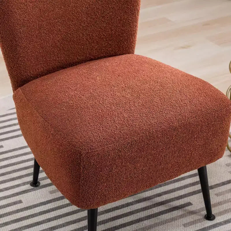 Moderna poltrona senza braccioli con gambe in legno – Sedia laterale imbottita per soggiorno, camera da letto, ufficio