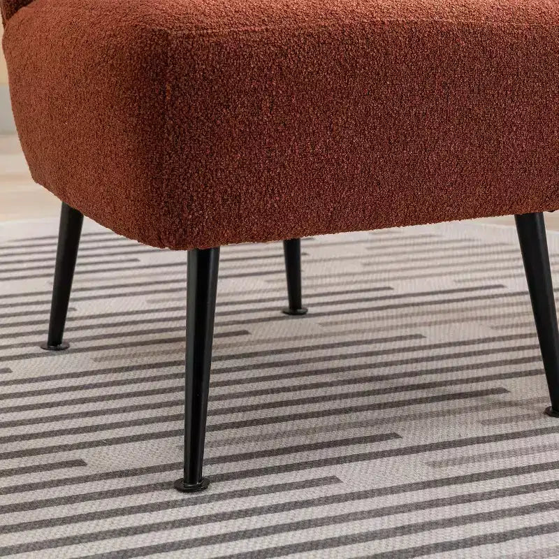 Moderna poltrona senza braccioli con gambe in legno – Sedia laterale imbottita per soggiorno, camera da letto, ufficio