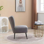Moderna poltrona senza braccioli con gambe in legno – Sedia laterale imbottita per soggiorno, camera da letto, ufficio
