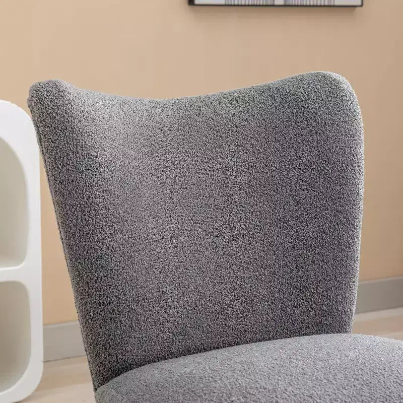 Moderna poltrona senza braccioli con gambe in legno – Sedia laterale imbottita per soggiorno, camera da letto, ufficio