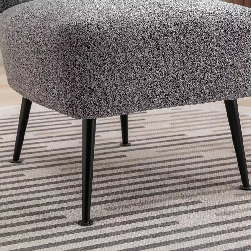 Moderna poltrona senza braccioli con gambe in legno – Sedia laterale imbottita per soggiorno, camera da letto, ufficio