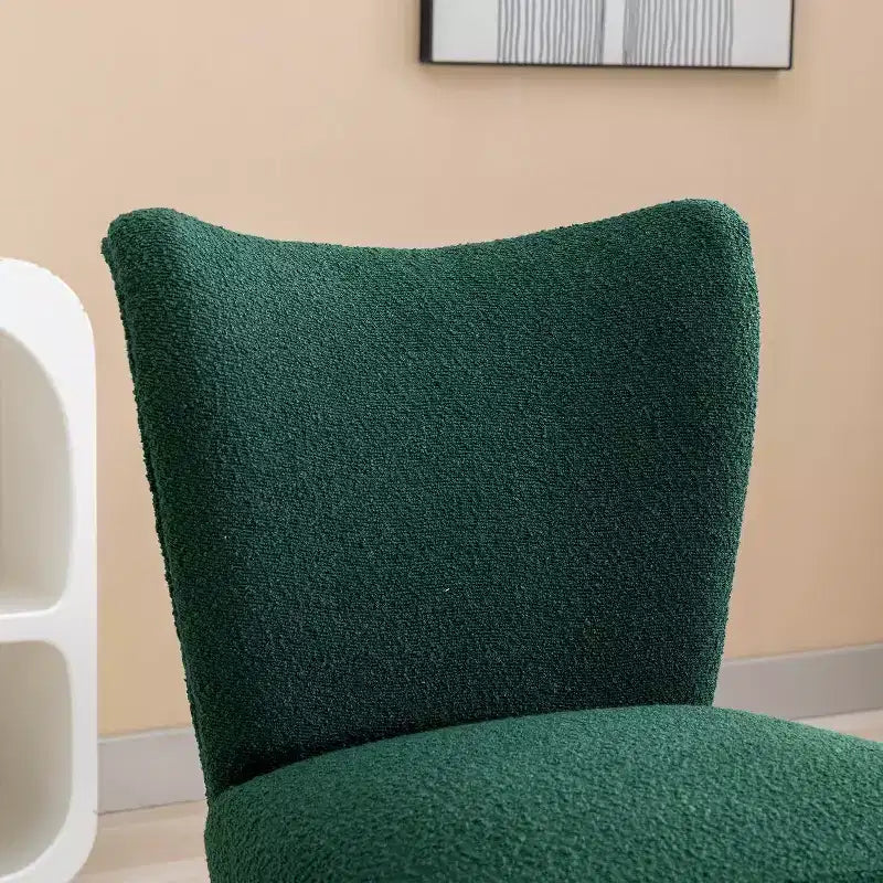 Moderna poltrona senza braccioli con gambe in legno – Sedia laterale imbottita per soggiorno, camera da letto, ufficio