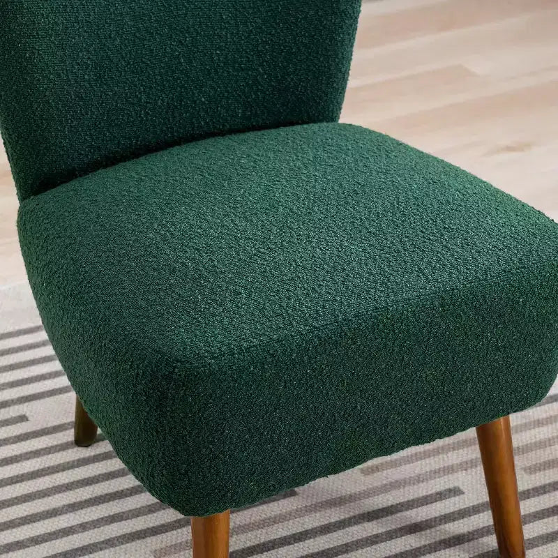 Moderna poltrona senza braccioli con gambe in legno – Sedia laterale imbottita per soggiorno, camera da letto, ufficio