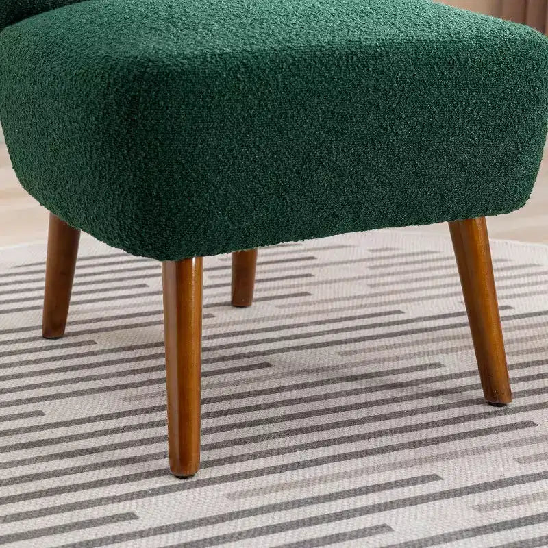 Moderna poltrona senza braccioli con gambe in legno – Sedia laterale imbottita per soggiorno, camera da letto, ufficio