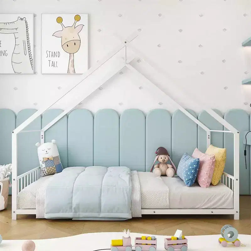 Letto a capanna Montessori in metallo a misura singola per bambini