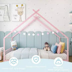 Letto a capanna Montessori in metallo a misura singola per bambini