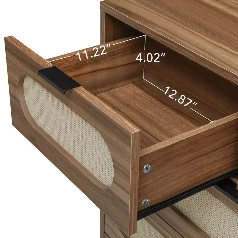 Cassettiera a 5 cassetti per soggiorno, camera da letto e sala da pranzo – Noce