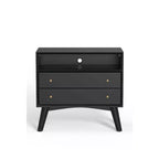 Alpine Furniture,Flynn Large Nightstand, Black