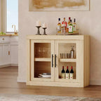 Credenza Madia da 70,9" con 4 Ante, Stile Mid-Century Moderno, Mobile Contenitore in MDF per Cucina o Sala da Pranzo, Marrone
