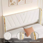 Letto matrimoniale con luci a LED e cassetti contenitore