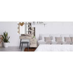 Set Toeletta con Specchio Illuminato, Cassetti, Contenitore e Sgabello, Grigio