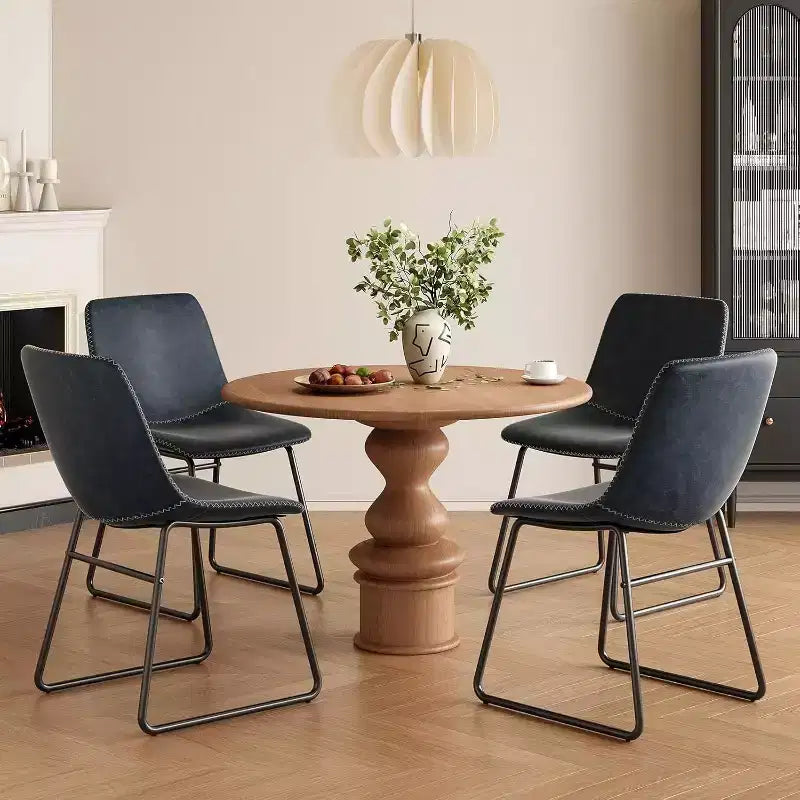 Sedie imbottite da sala da pranzo, set da 4, con schienale alto e braccioli