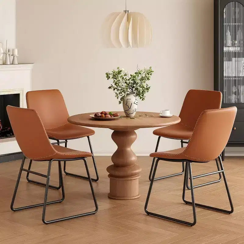 Sedie imbottite da sala da pranzo, set da 4, con schienale alto e braccioli