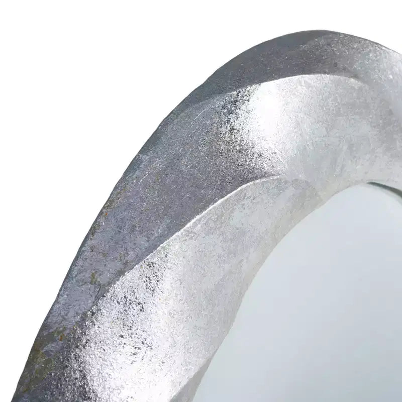 Specchio da parete rotondo con cornice 33 pollici - Argento