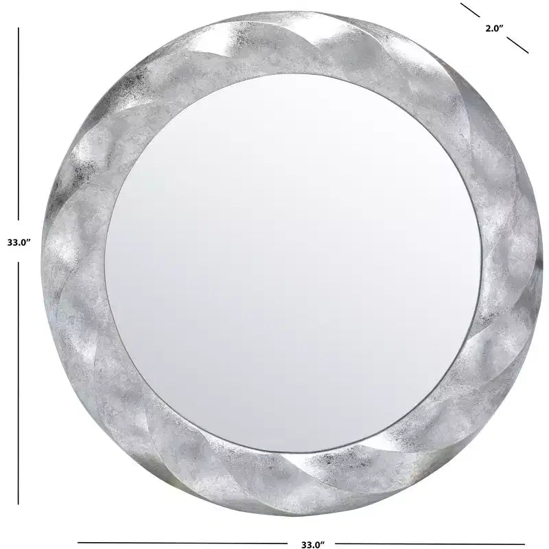 Specchio da parete rotondo con cornice 33 pollici - Argento