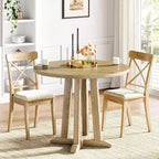 Lantine 31.5-Inch Round Dining Table for 2-4, Farmhouse Small Kitchen Table with Sturdy & Unique Base for Dining Room, Small Space,Oak