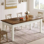 Lantine Dining Table for 4-6 People, 62-Inch Rectangular Kitchen Table with Solid Wood Legs, for Dining Room, Kitchen