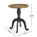 Tavolino d'accento rustico francese con piano ottagonale