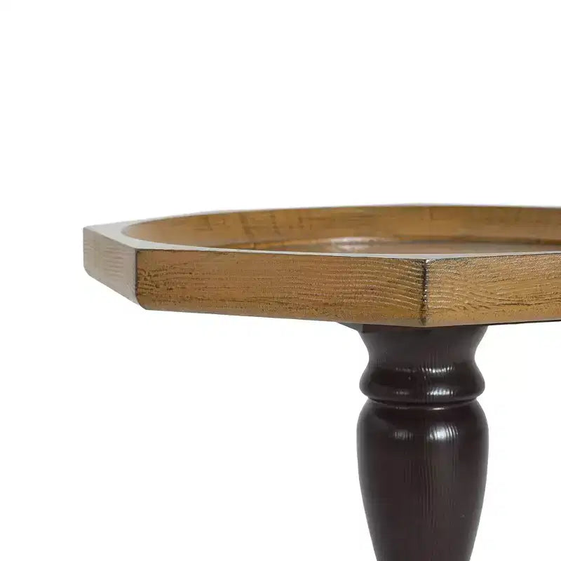 Tavolino d'accento rustico francese con piano ottagonale