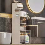Mobiletto sottile per bagno con ruote, organizer in plastica a 5 cassetti con dispenser per fazzoletti, design salvaspazio per piccoli ambienti
