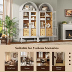 Mobile credenza ad arco alto 180 cm con ante in vetro e cassetti