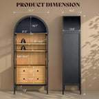 Mobile credenza ad arco alto 180 cm con ante in vetro e cassetti
