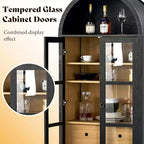 Mobile credenza ad arco alto 180 cm con ante in vetro e cassetti