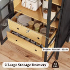 Mobile credenza ad arco alto 180 cm con ante in vetro e cassetti