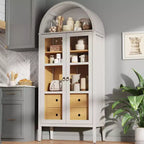 Mobile credenza ad arco alto 180 cm con ante in vetro e cassetti