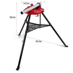 Cavalletto morsa a catena per tubi a treppiede, capacità da 1/8" a 6", gambe pieghevoli in acciaio