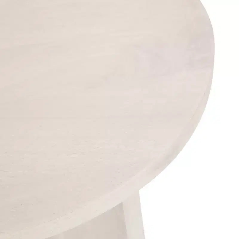 Tavolino ovale in legno con base geometrica