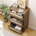 Cassettiera a 5 cassetti in rattan con pannelli intrecciati – Mobiletto da 117 cm