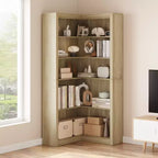 Libreria ad angolo a forma di L a 5 ripiani da 182 cm con contenitore