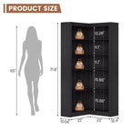 Libreria ad angolo a forma di L a 5 ripiani da 182 cm con contenitore