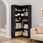 Libreria ad angolo a forma di L a 5 ripiani da 182 cm con contenitore