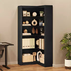 Libreria ad angolo a forma di L a 5 ripiani da 182 cm con contenitore