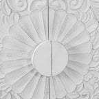 Credenza da cucina con ante intagliate a fiori, mobile multiuso con maniglie in metallo per ingresso e soggiorno