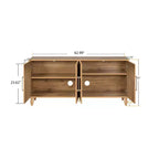 Credenza da cucina con ante intagliate a fiori, mobile multiuso con maniglie in metallo per ingresso e soggiorno