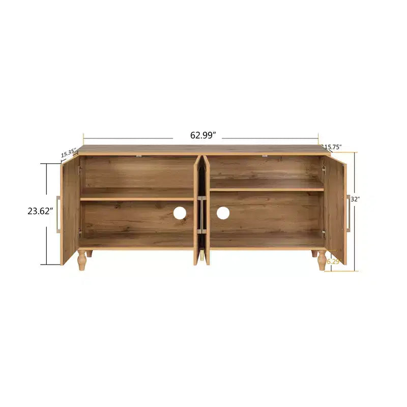 Credenza da cucina con ante intagliate a fiori, mobile multiuso con maniglie in metallo per ingresso e soggiorno