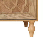 Credenza da cucina con ante intagliate a fiori, mobile multiuso con maniglie in metallo per ingresso e soggiorno